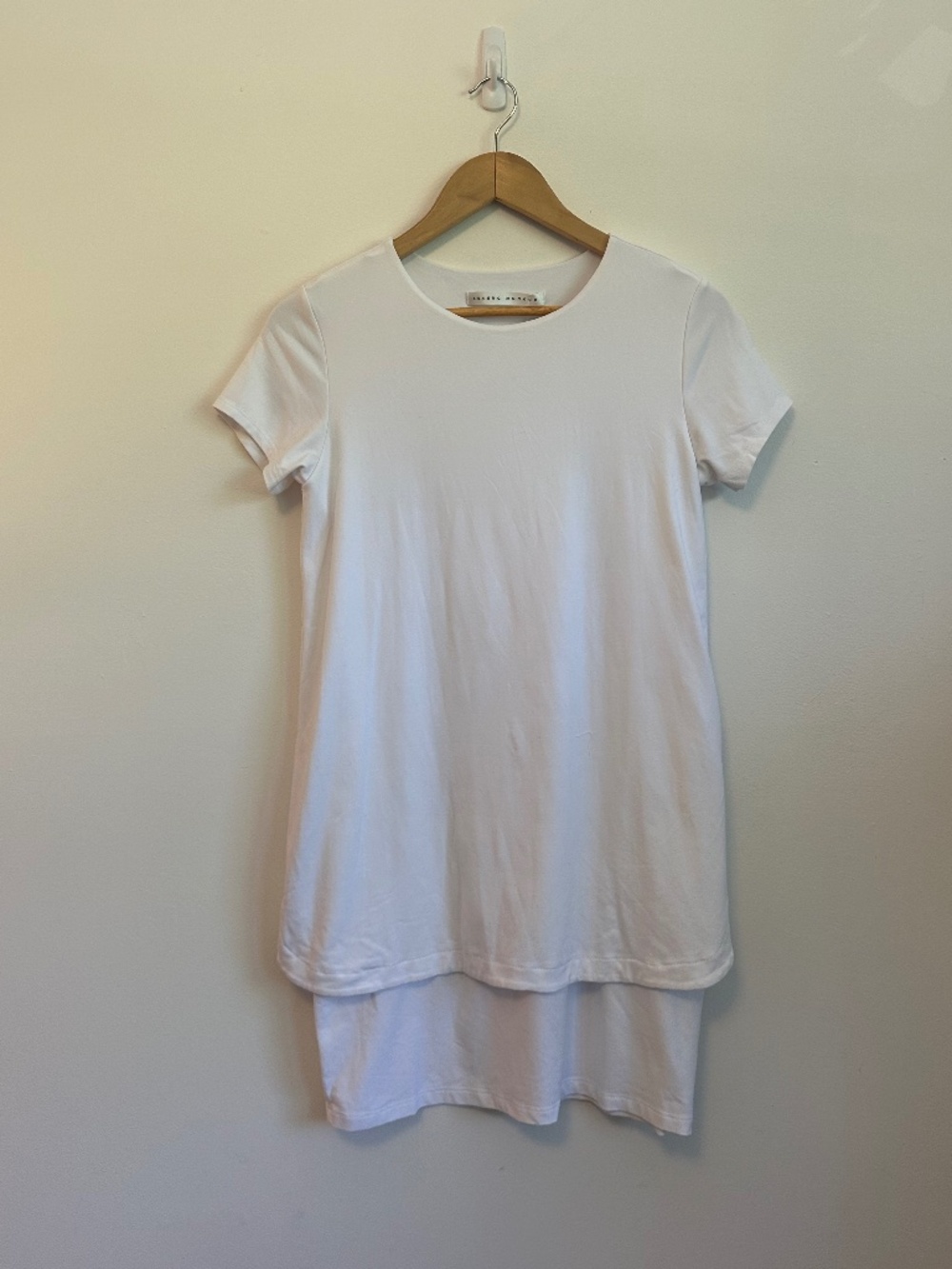 Susana Monaco White Short Sleeve T-Shirt Dress | Size Large